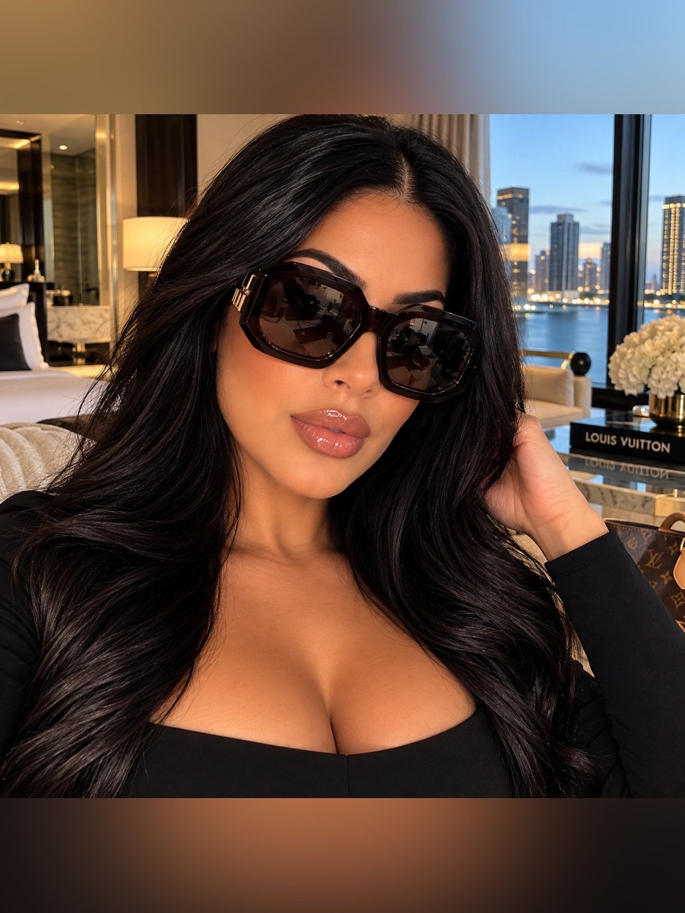 Women’s Oversized Brown Tinted Sunglasses